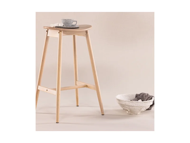 Tabouret de Bar en Bois "Orust" 76cm Naturel