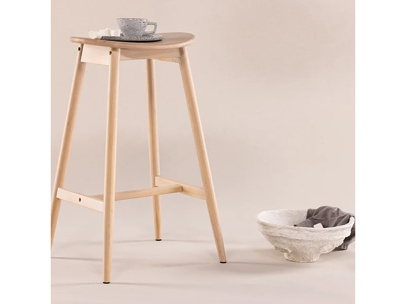 Tabouret de Bar en Bois "Orust" 76cm Naturel