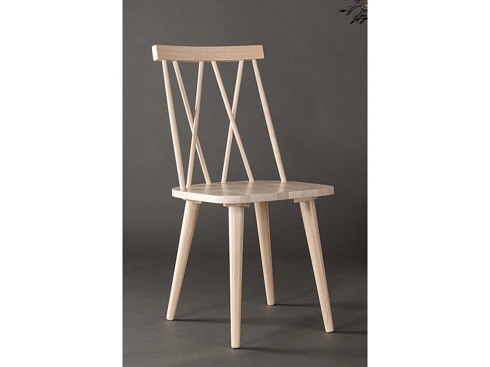 Mariette chaise de salle à manger bois whitewash