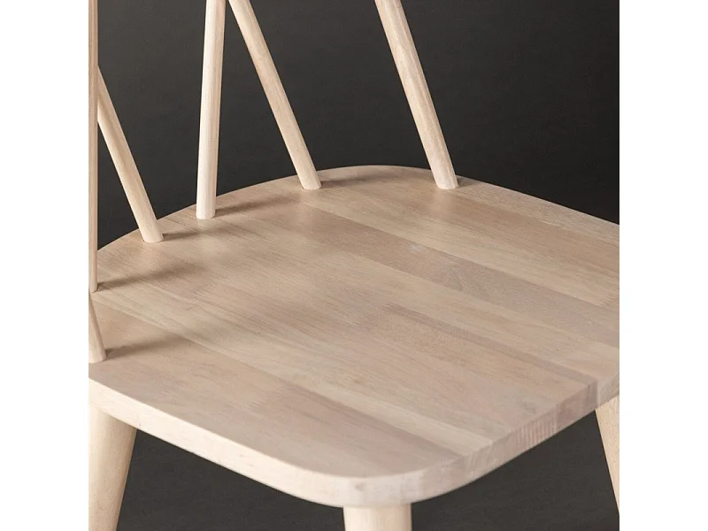 Mariette chaise de salle à manger bois whitewash
