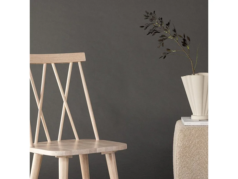 Mariette chaise de salle à manger bois whitewash