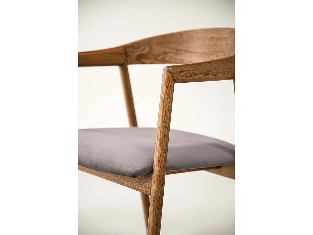 Långön chaise de salle à manger avec accoudoirs marron