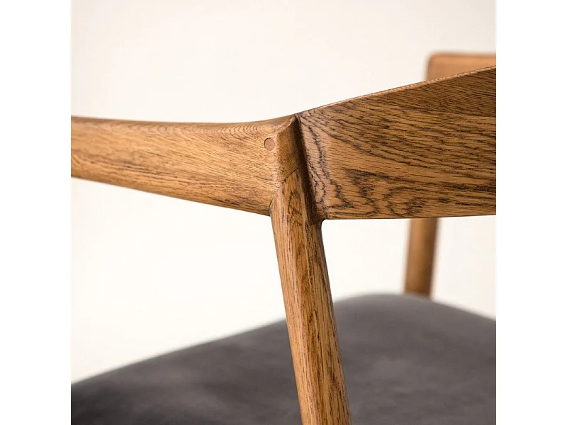 Långön chaise de salle à manger avec accoudoirs marron