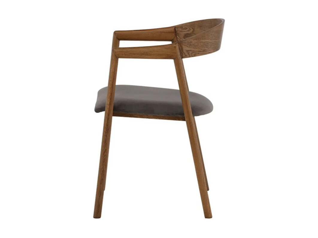 Långön chaise de salle à manger avec accoudoirs marron