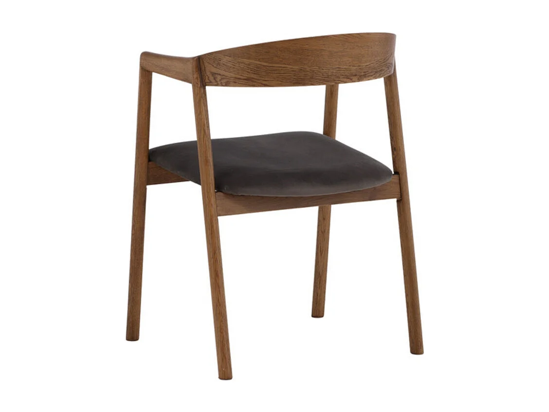 Långön chaise de salle à manger avec accoudoirs marron
