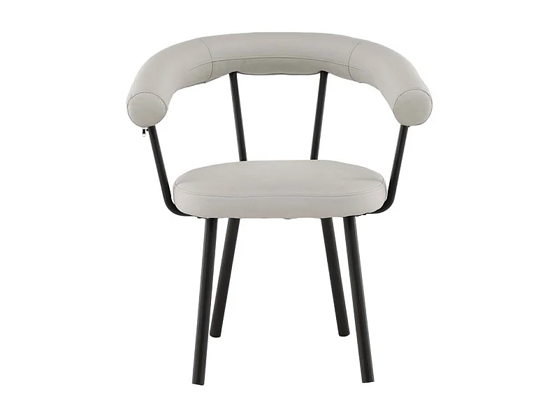 Västerås Esszimmerstuhl mit Armlehne PU Kunstleder offwhite.