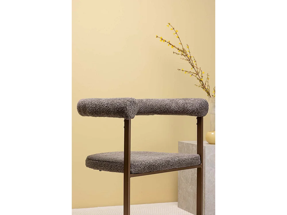 Morning chaise de salle à manger avec accoudoirs marron