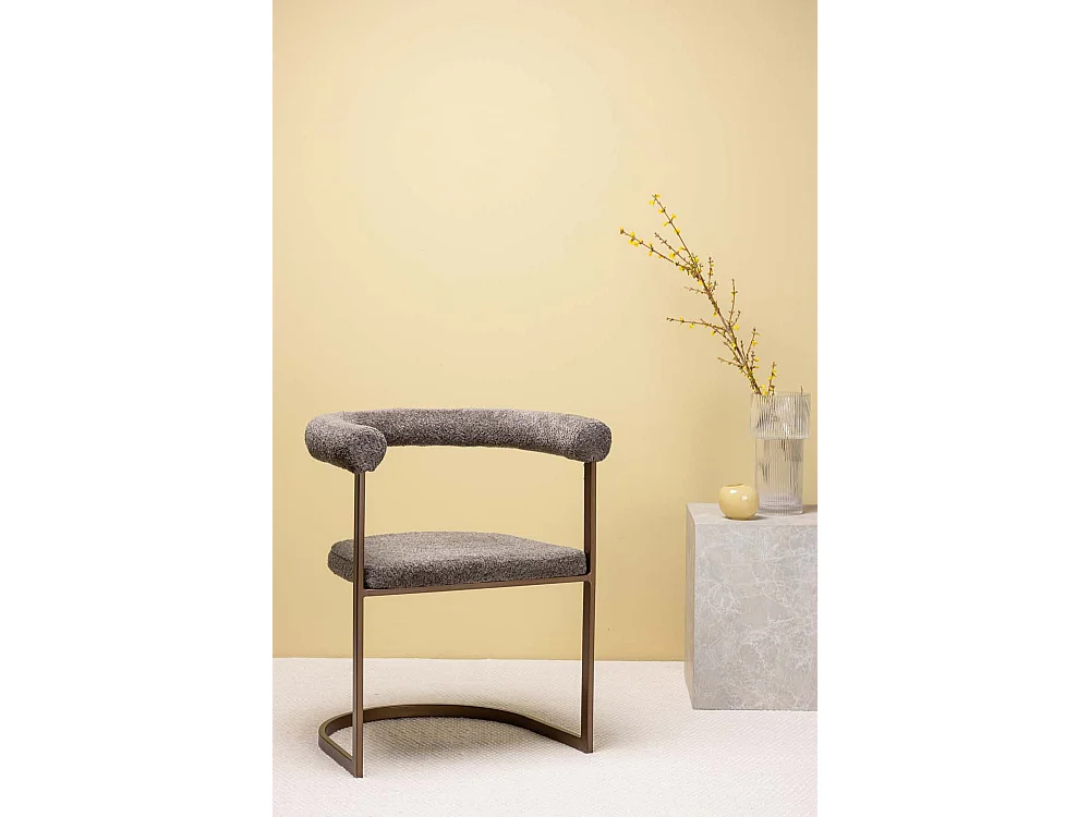 Morning chaise de salle à manger avec accoudoirs marron