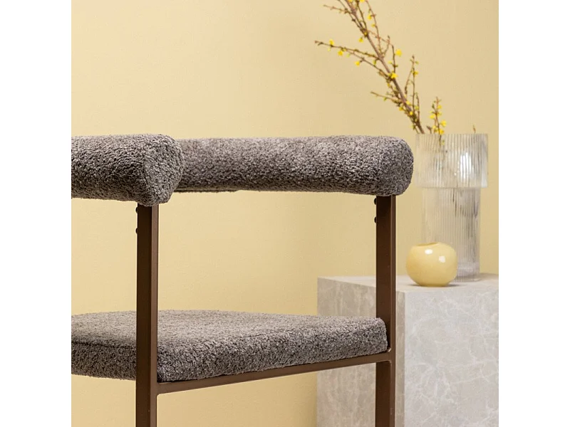 Morning chaise de salle à manger avec accoudoirs marron