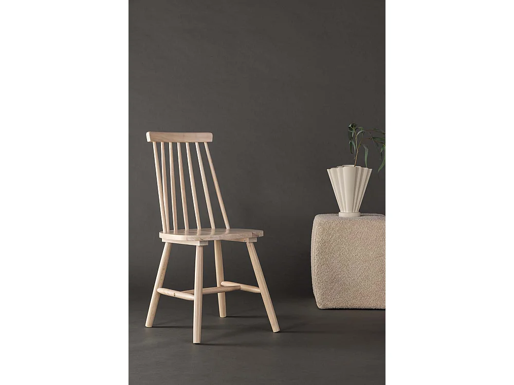 Lönneberga chaise de salle à manger bois whitewash