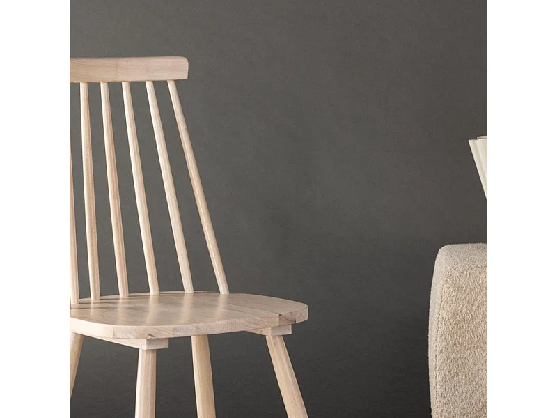 Lönneberga chaise de salle à manger bois whitewash