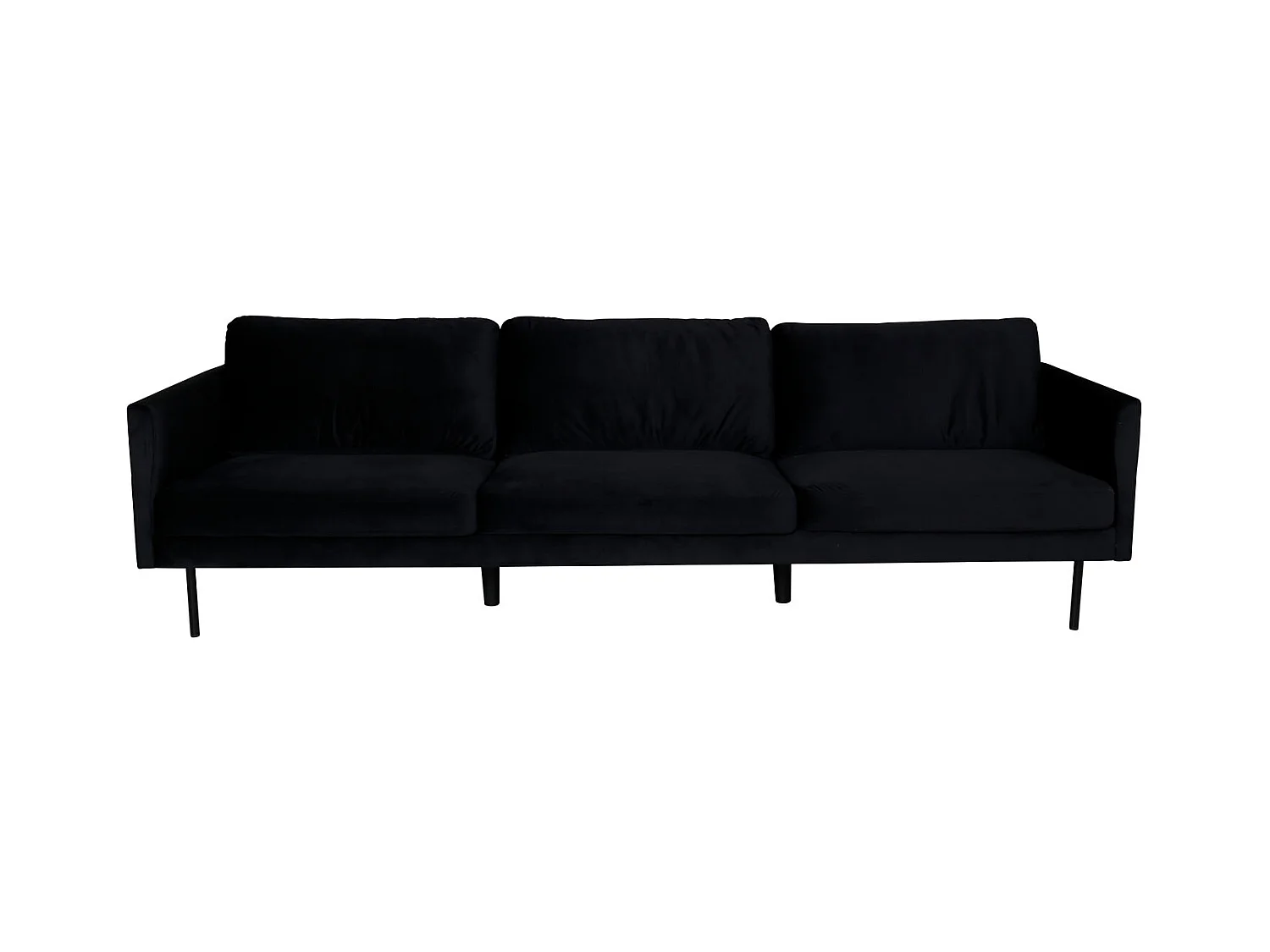Canapé 3 Places en Velours "Zoom" 260cm Noir