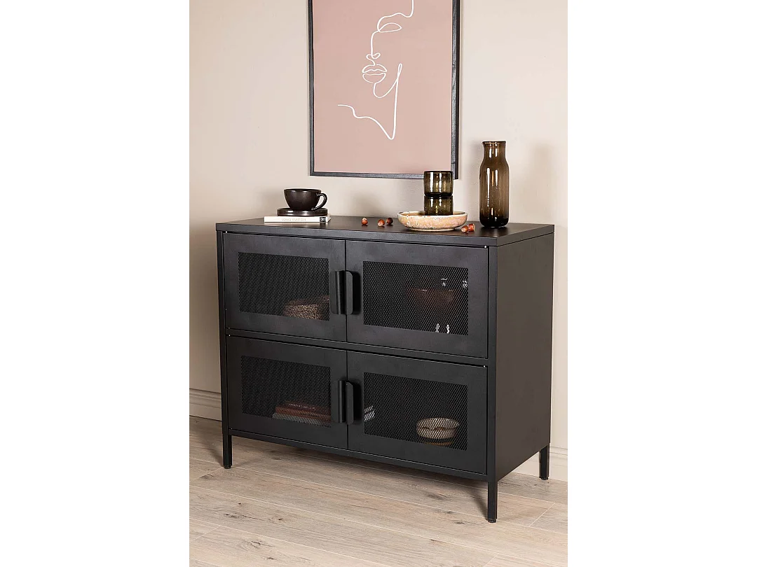 Nett Sideboard 4 Türen schwarz.