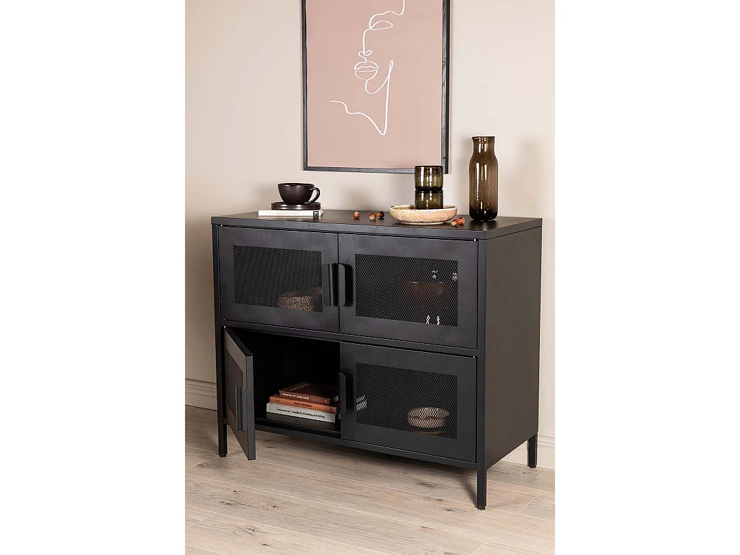 Nett Sideboard 4 Türen schwarz.