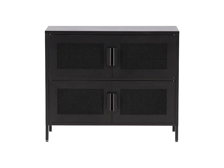 Buffet 4 Portes en Métal "Nett" 90cm Noir
