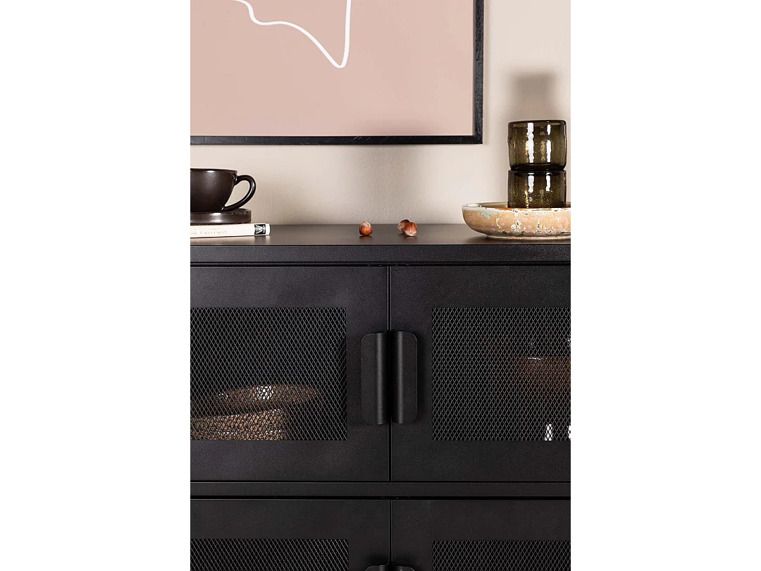 Nett Sideboard 4 Türen schwarz.