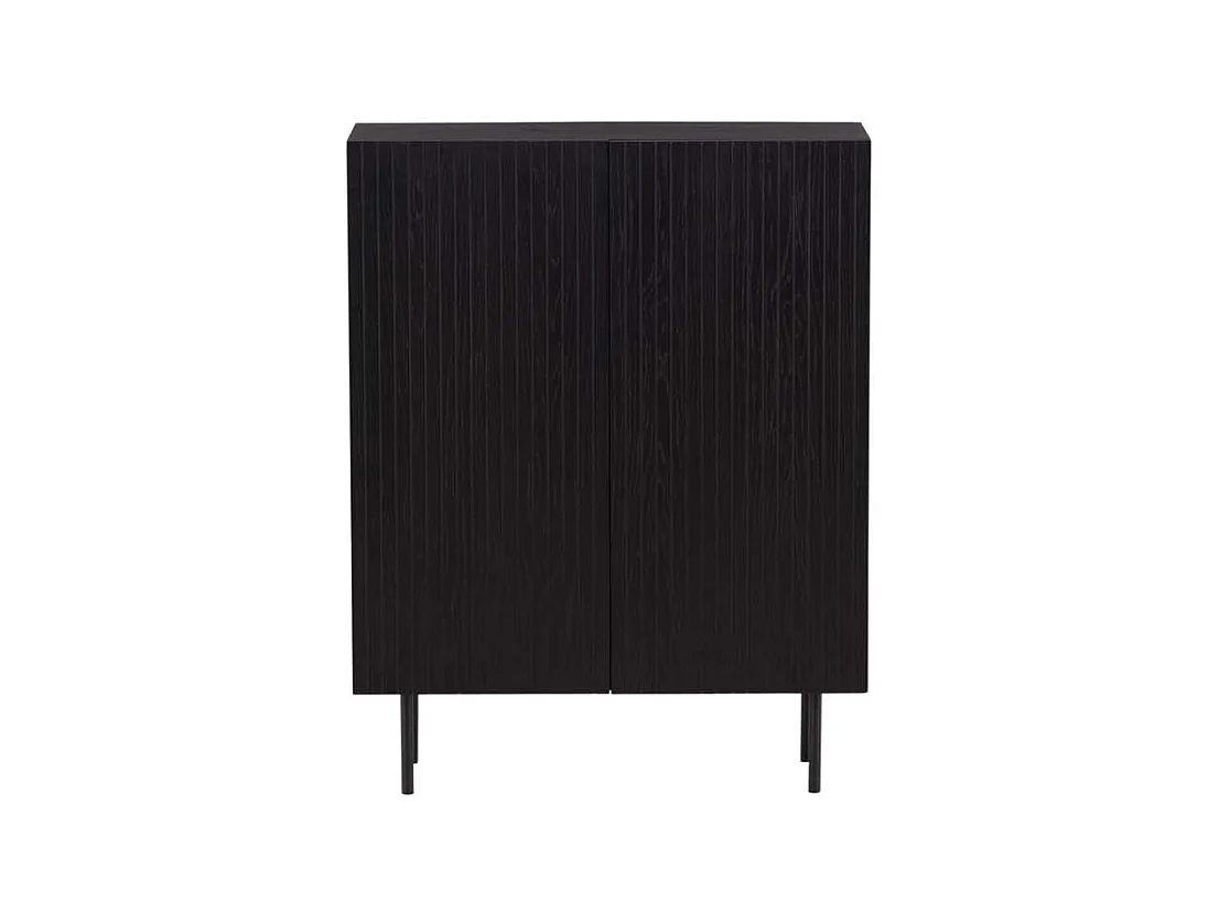Buffet Design Nervuré "Bjorkon" 103cm Noir