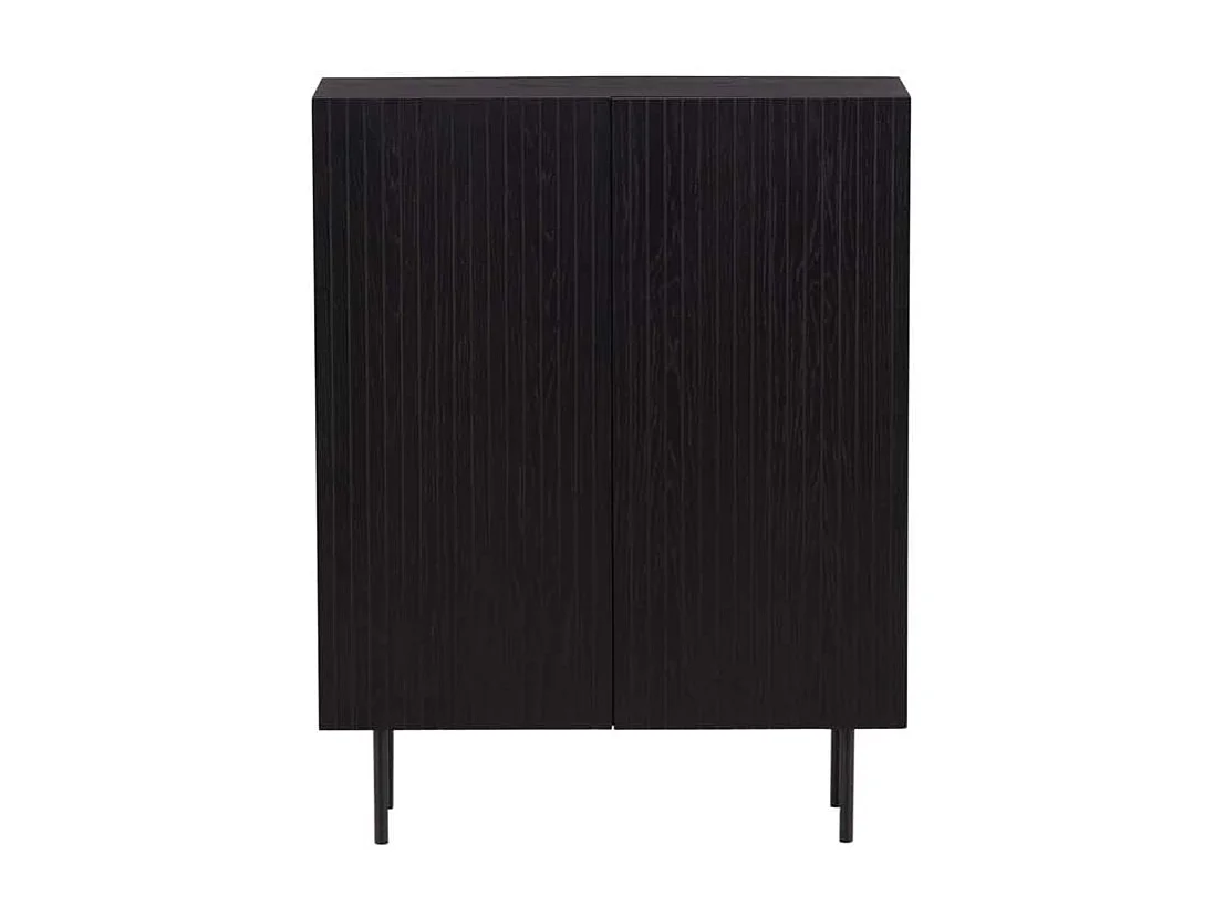 Buffet Design Nervuré "Bjorkon" 103cm Noir