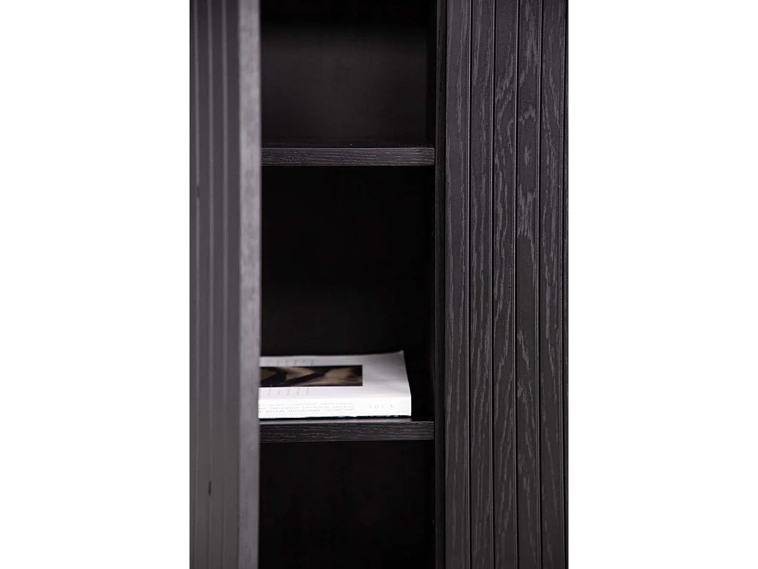 Buffet Design Nervuré "Bjorkon" 103cm Noir