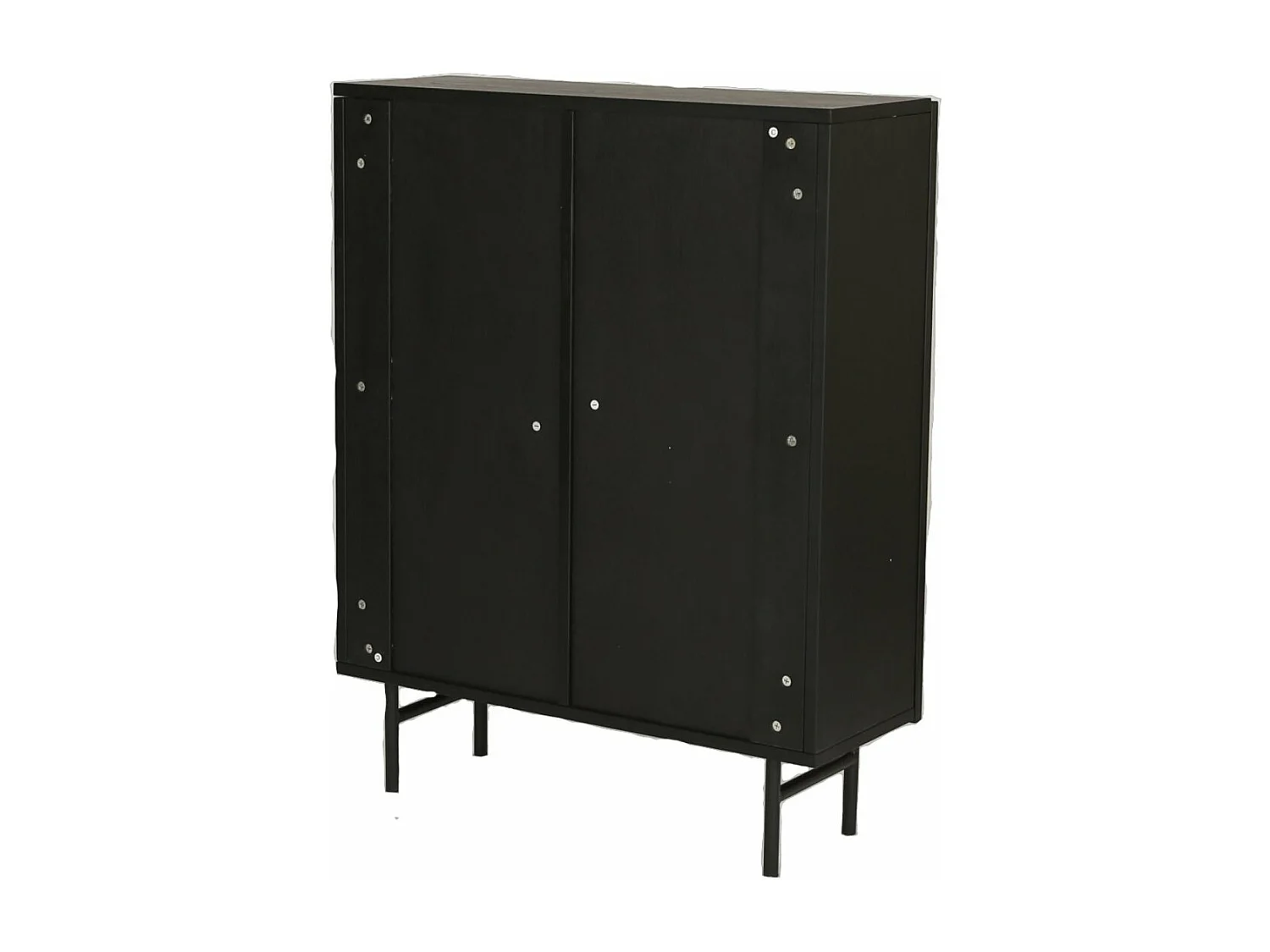 Buffet Design Nervuré "Bjorkon" 103cm Noir