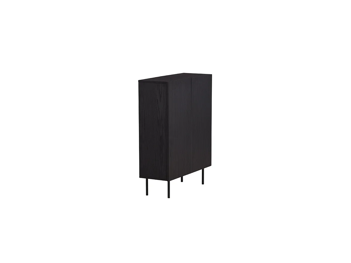 Buffet Design Nervuré "Bjorkon" 103cm Noir