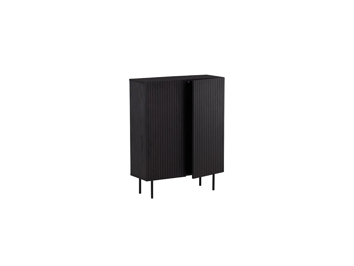 Buffet Design Nervuré "Bjorkon" 103cm Noir