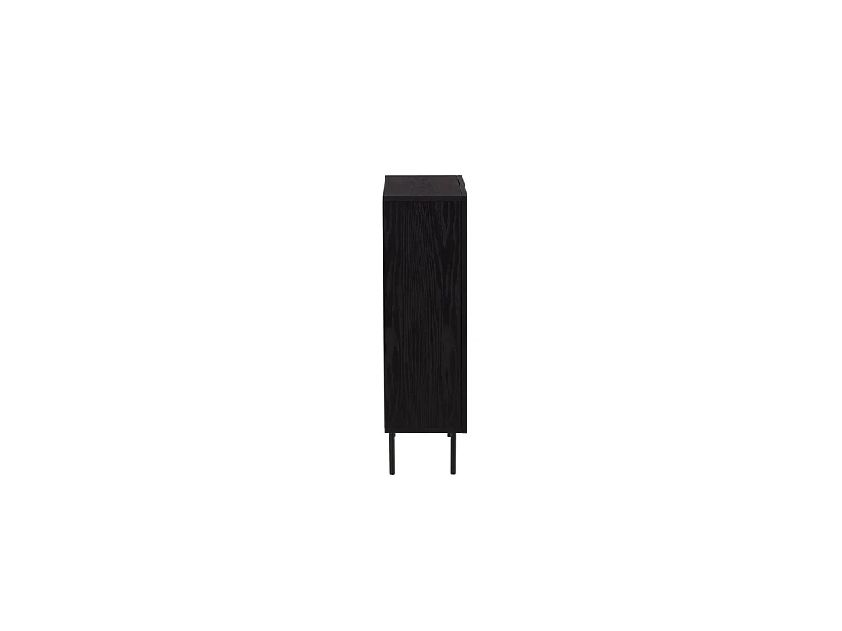 Buffet Design Nervuré "Bjorkon" 103cm Noir