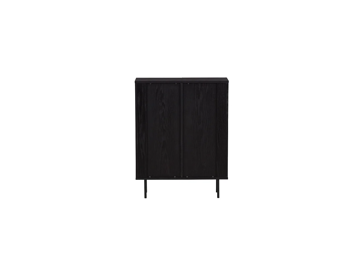 Buffet Design Nervuré "Bjorkon" 103cm Noir