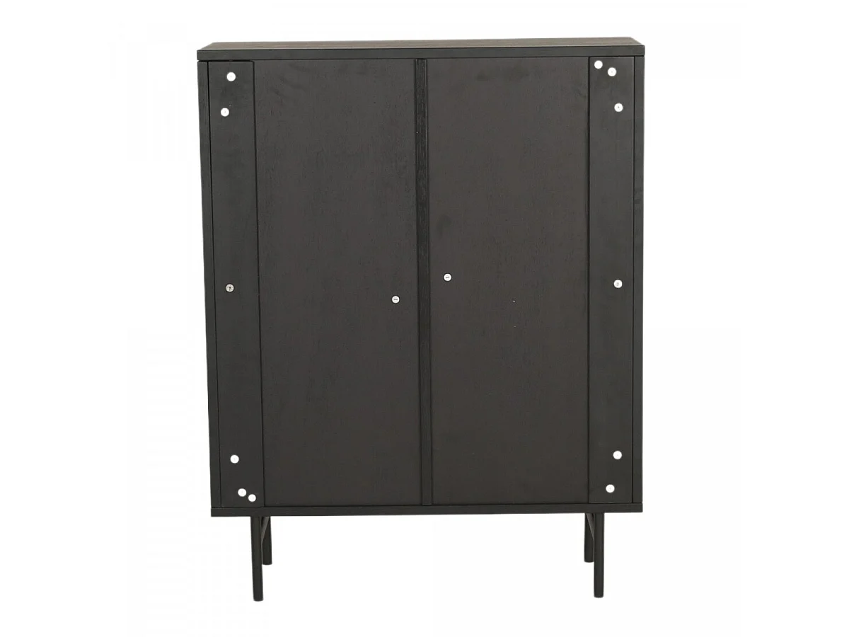 Buffet Design Nervuré "Bjorkon" 103cm Noir