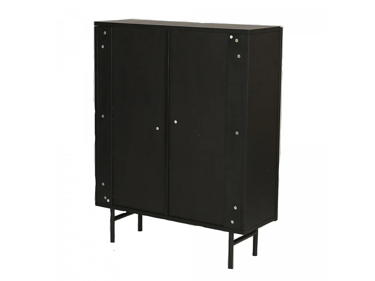 Buffet Design Nervuré "Bjorkon" 103cm Noir