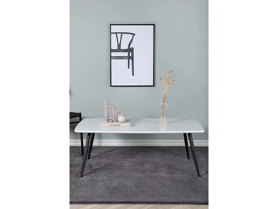 Table Basse Design "Plaza" 120cm Blanc & Noir