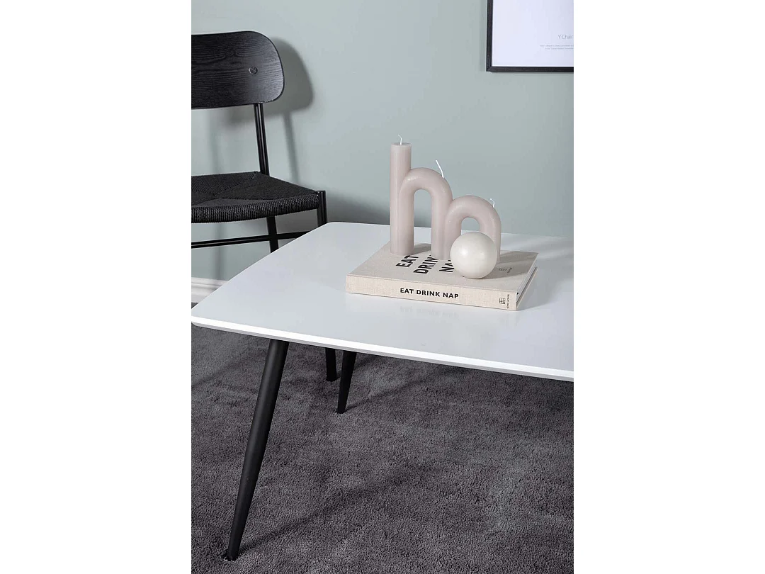 Table Basse Design "Plaza" 120cm Blanc & Noir