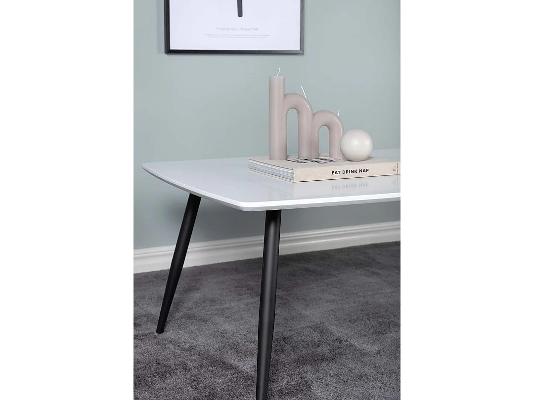 Table Basse Design "Plaza" 120cm Blanc & Noir