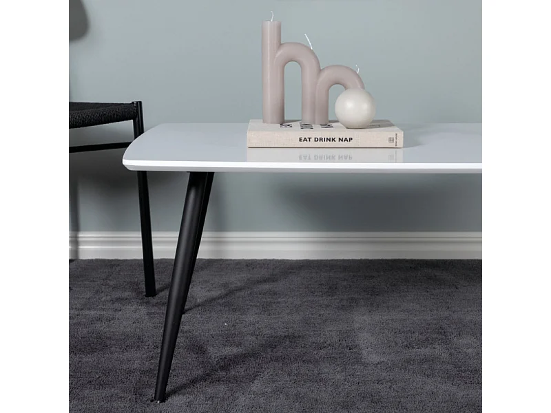 Table Basse Design "Plaza" 120cm Blanc & Noir