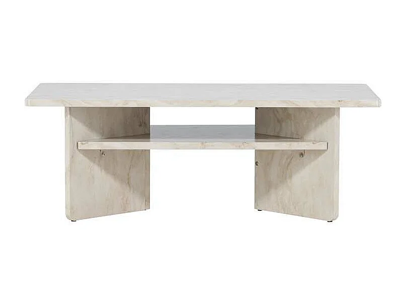 Table Basse Effet Marbre "Alesund" 120cm Beige