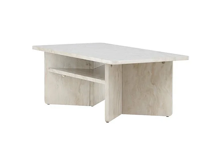 Table Basse Effet Marbre "Alesund" 120cm Beige