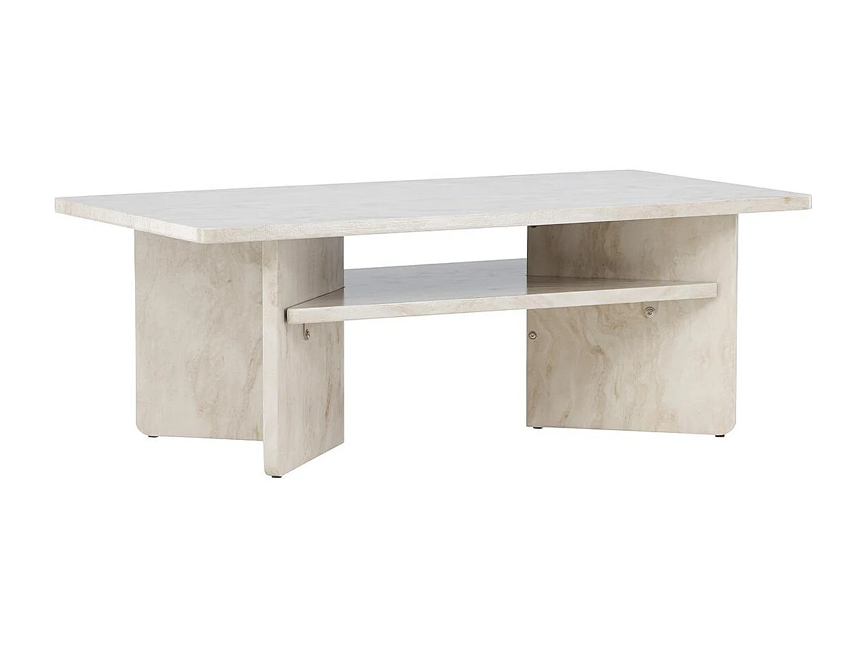 Table Basse Effet Marbre "Alesund" 120cm Beige