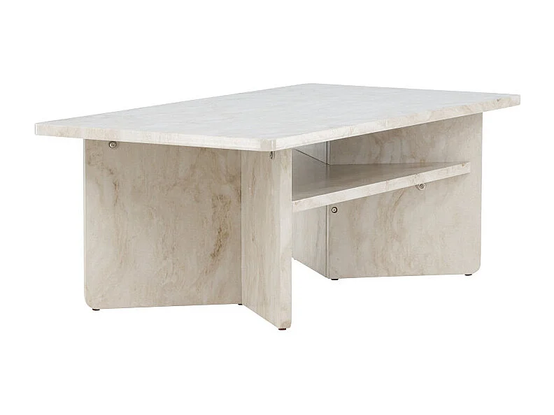 Table Basse Effet Marbre "Alesund" 120cm Beige