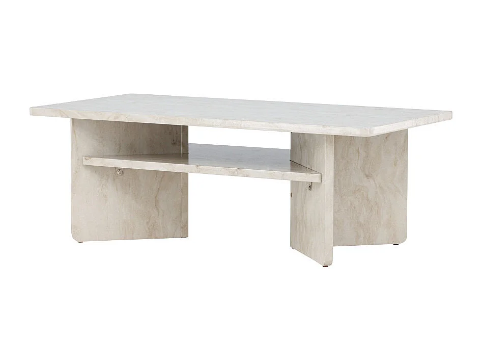 Table Basse Effet Marbre "Alesund" 120cm Beige