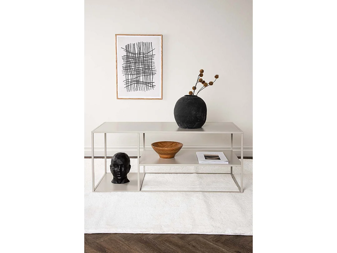 Staal salontafel beige.