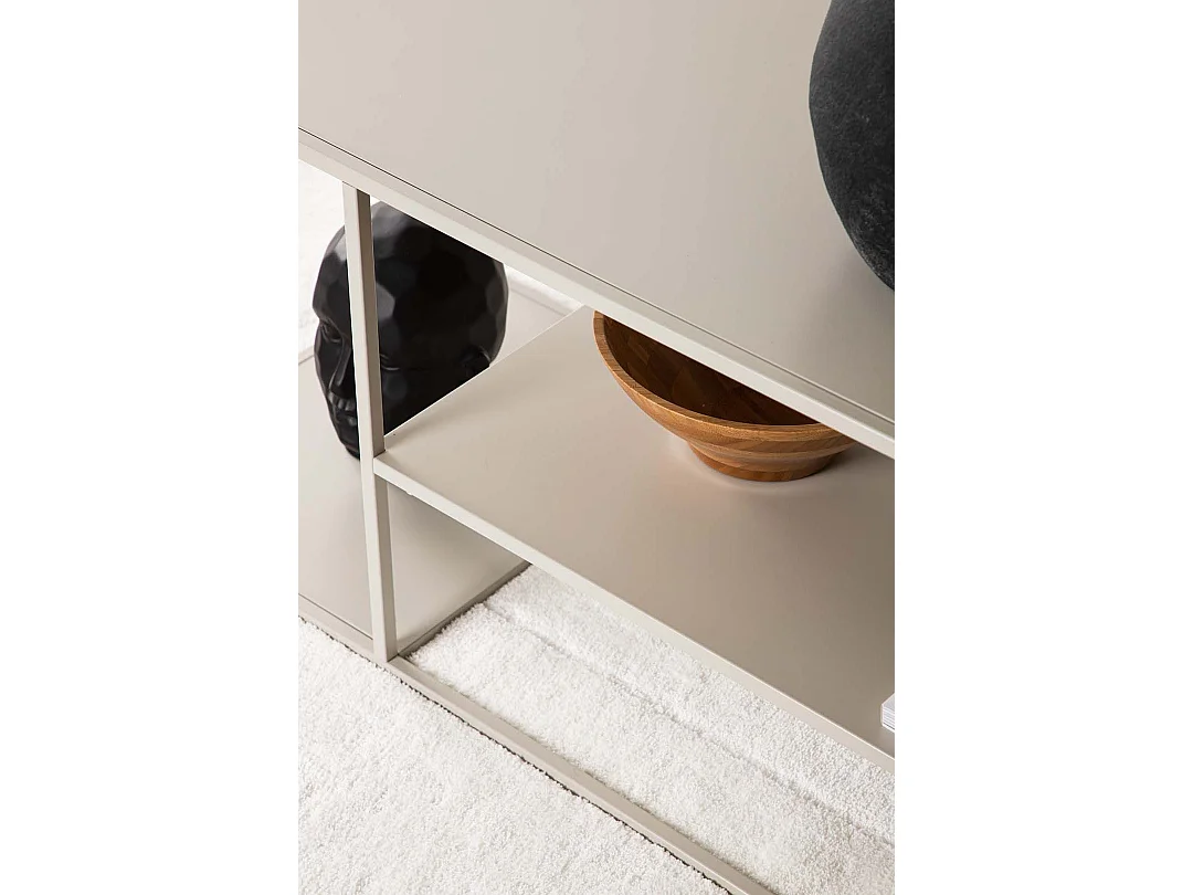 Staal salontafel beige.