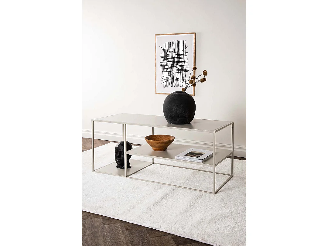 Staal salontafel beige.
