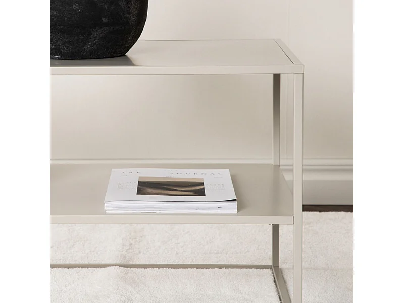 Staal salontafel beige.