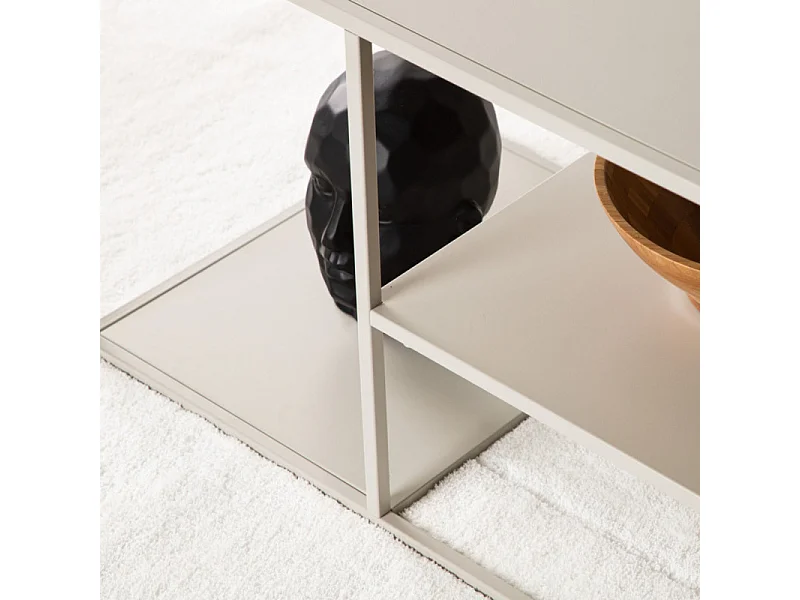 Staal salontafel beige.