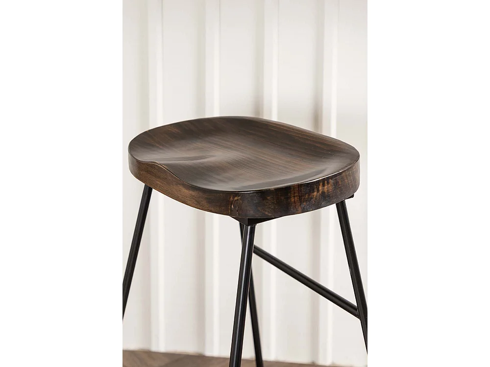 Ozark tabouret de bar noyer foncé, noir