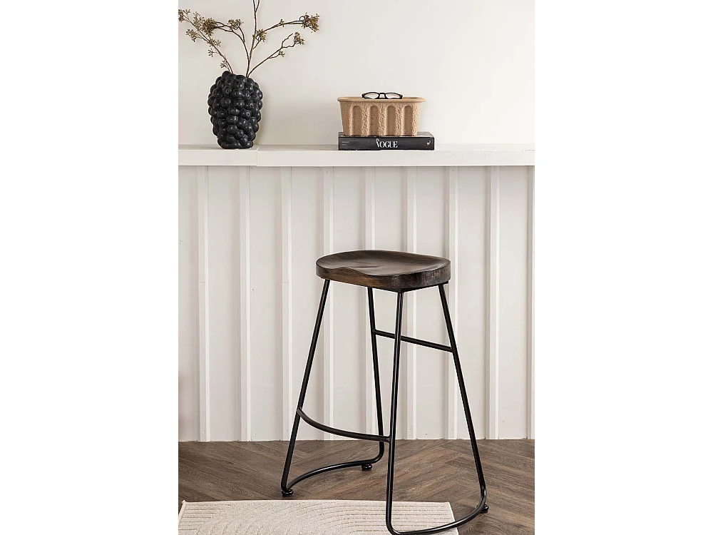 Ozark tabouret de bar noyer foncé, noir