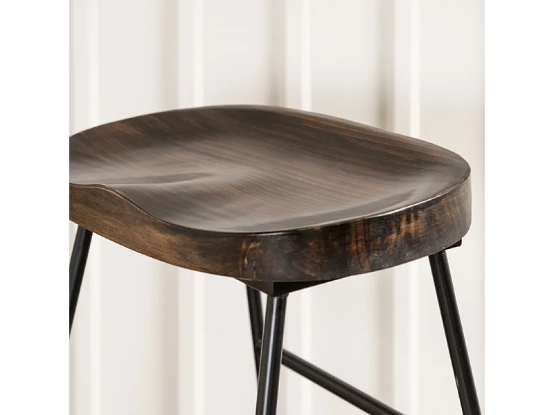 Ozark tabouret de bar noyer foncé, noir