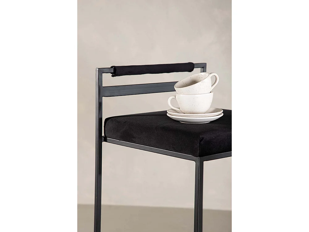 Opelika tabouret de bar velours noir