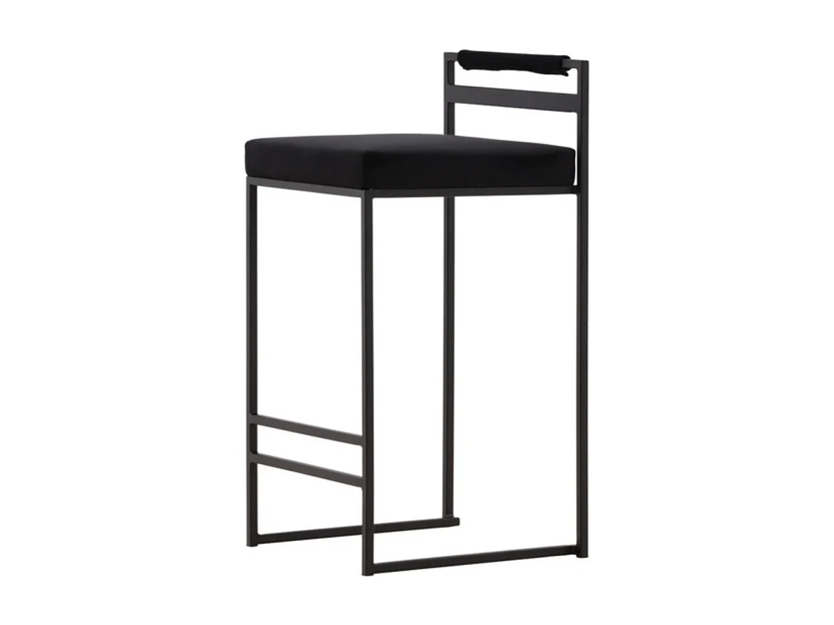 Opelika tabouret de bar velours noir