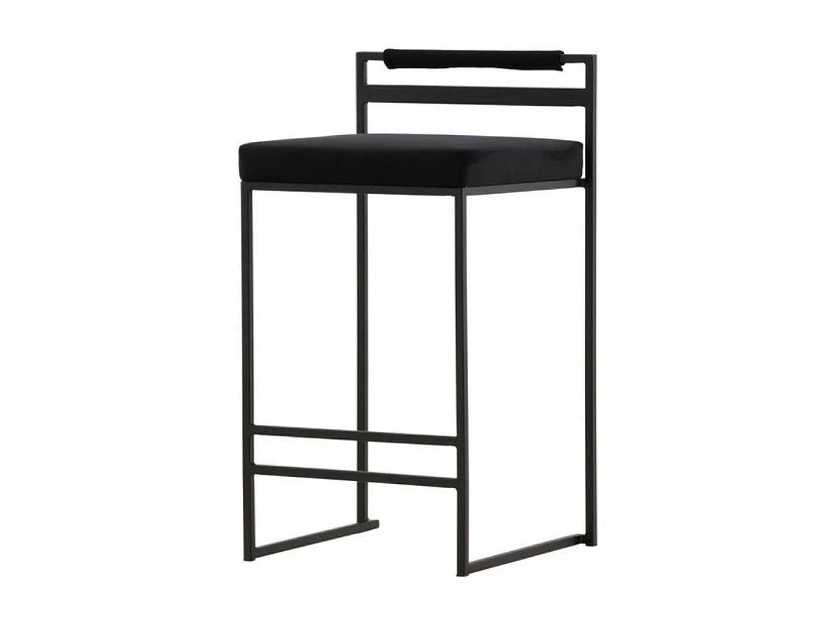 Opelika tabouret de bar velours noir